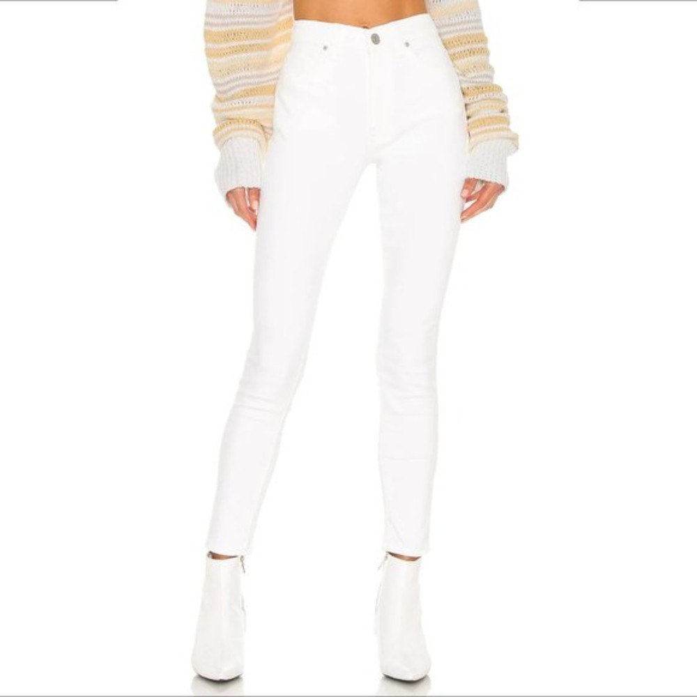 HUDSON Women's Barbara High Waist White Super Skinny Jeans, Size 26
